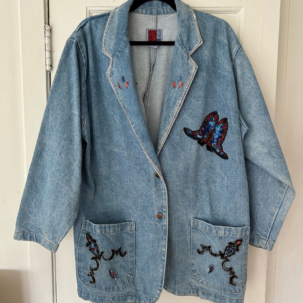 Vintage Cowgirl Oversized Denim jacket